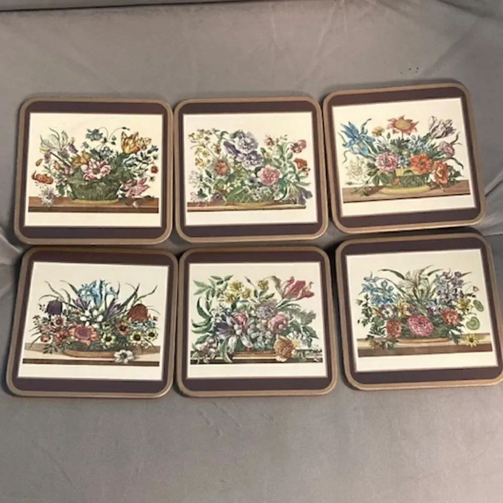 coasters, vintage pimpernel new in box, 6 each, new old stock